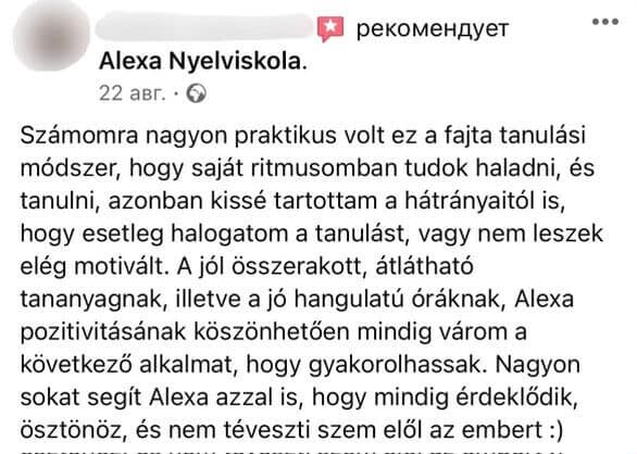 Visszajelzés tanítványunktól (11.)