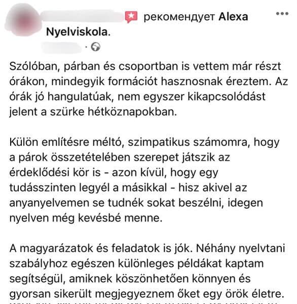 Visszajelzés tanítványunktól (12.)
