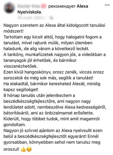 Visszajelzés tanítványunktól (4.)