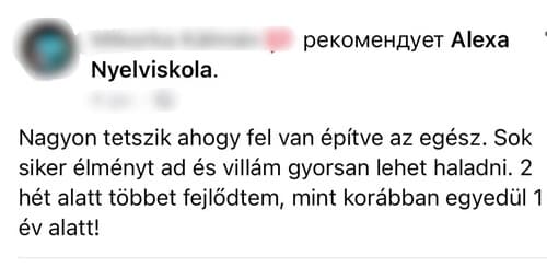 Visszajelzés tanítványunktól (5.)