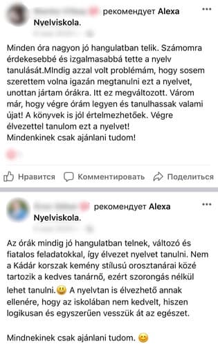 Visszajelzés tanítványunktól (7.)