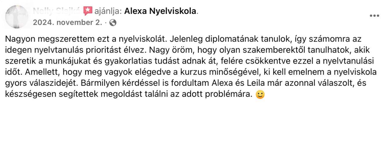 Tanítványi visszajelzés 1