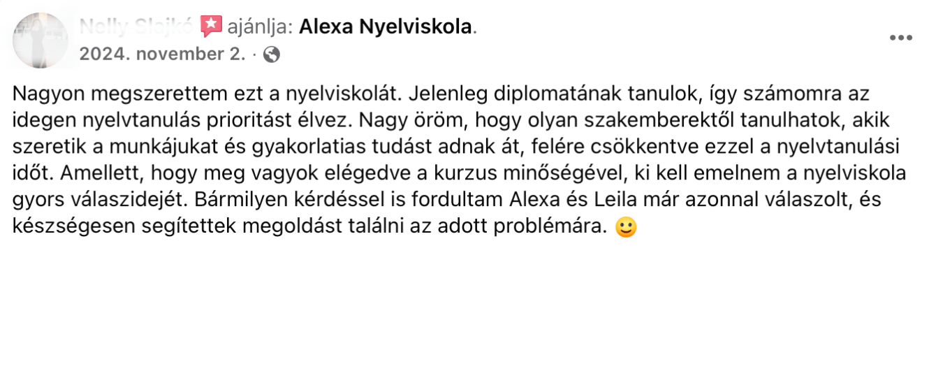 Tanítványi visszajelzés 1
