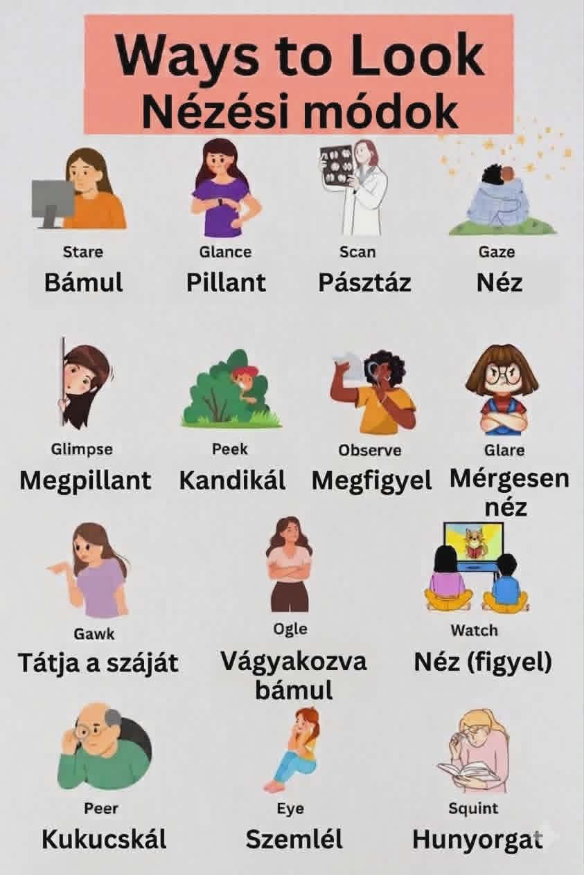 Nézési módok – Ways to Look (stare, glance, gaze)