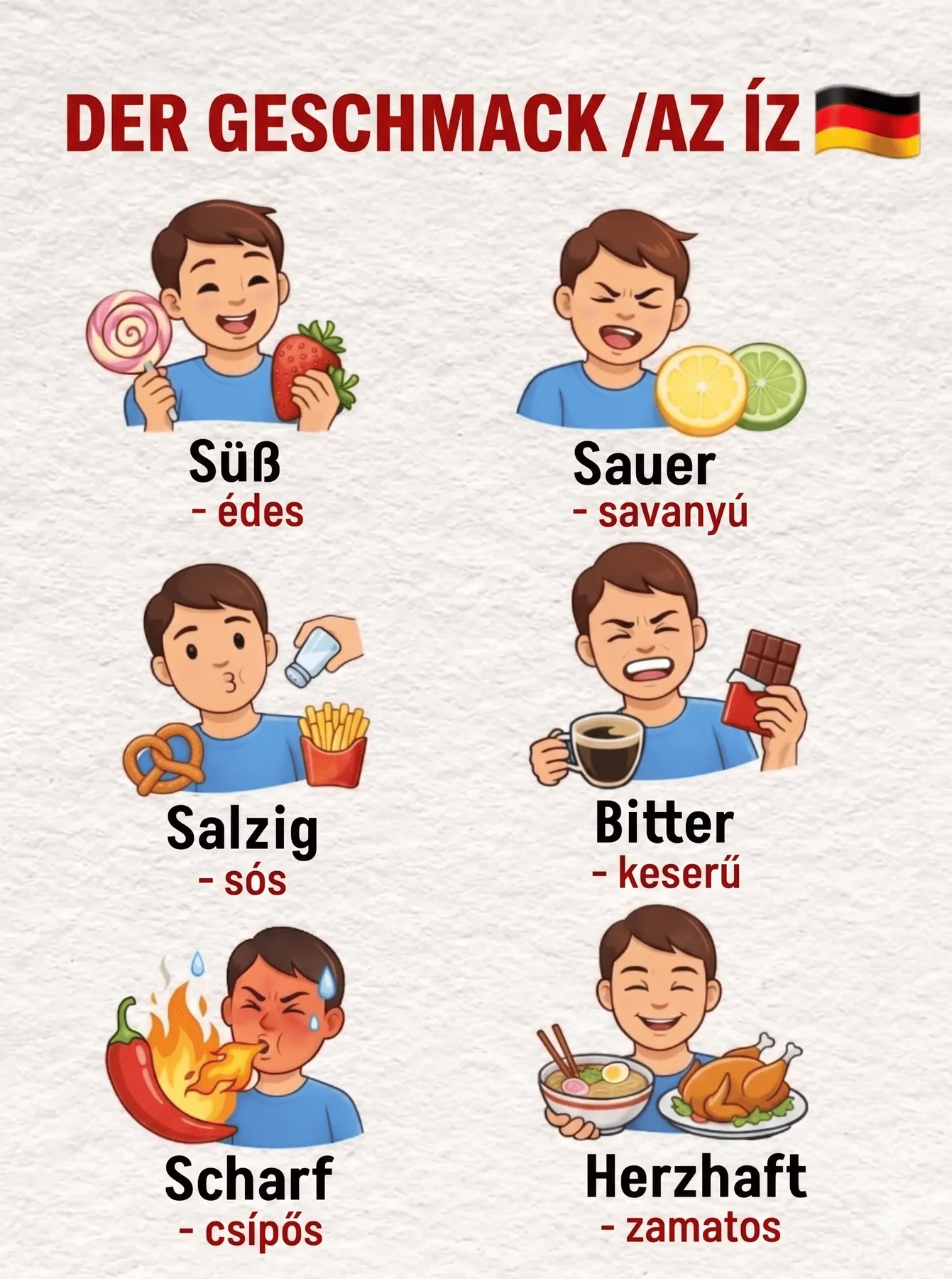 Az ízek: édes, savanyú, sós