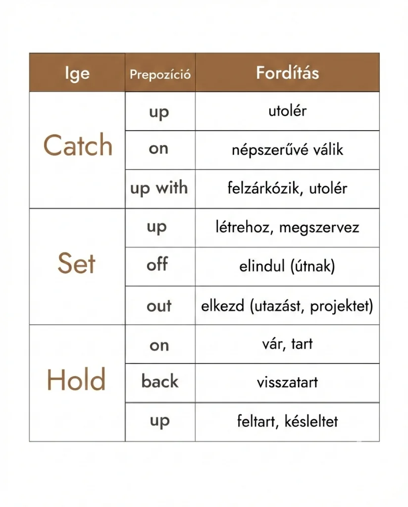Phrasal Verbs - Catch, Set, Hold